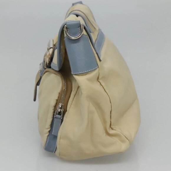 PRADA Shoulder Bag Nylon Leather Beige Auth ki5455 - Picture 6 of 16